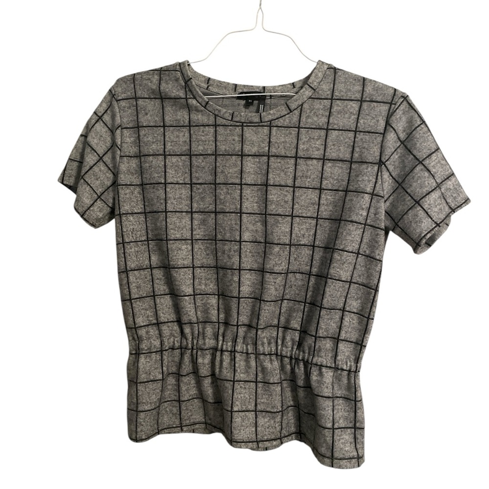 Dynamite Gray Peplum Short Sleeve T-Shirt